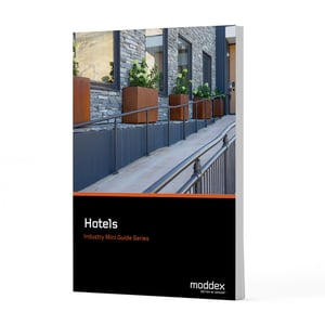 Moddex's Guide to Handrails, Balustrades and Ramps in Hotels Mini Guide Cover Image